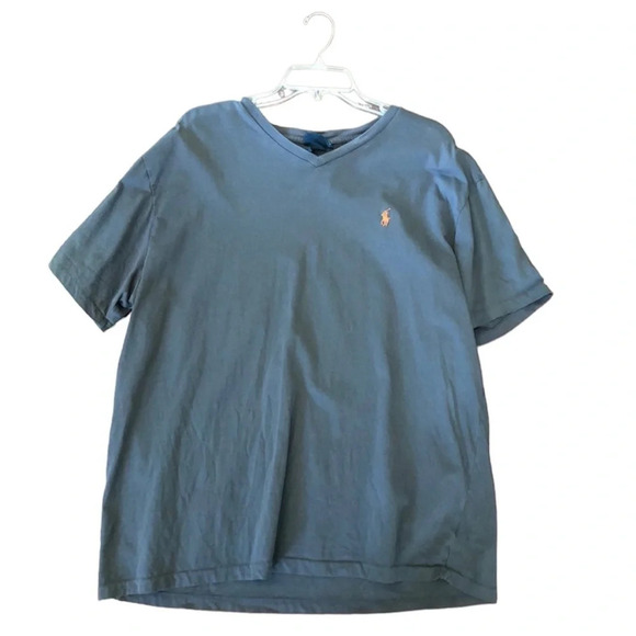 Polo Ralph Lauren Tshirt Size XL grey color with orange logo - Picture 1 of 4
